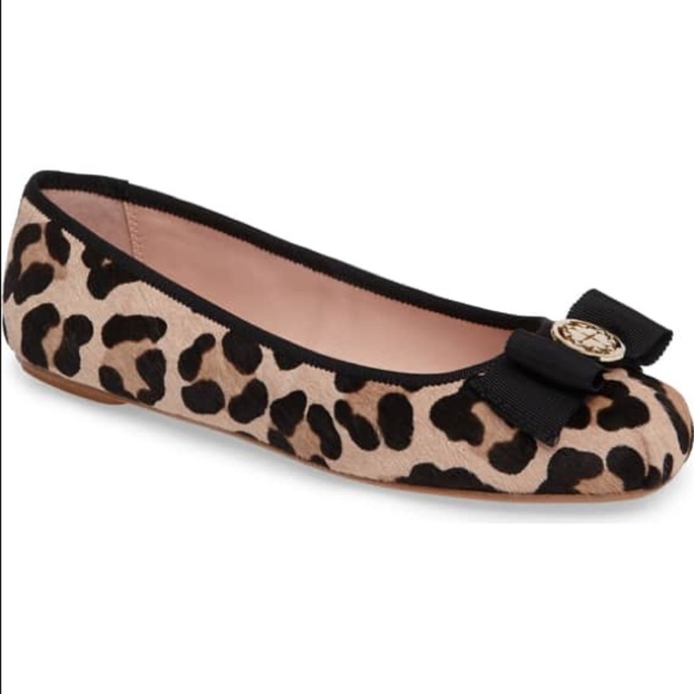 kate spade Fontana Too Leopard Calf Hair Bow - 8.5